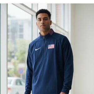 NWOT NIKE Team USA Team Pro Elite 1/2 Zip Sweatshirt Made In USA Large